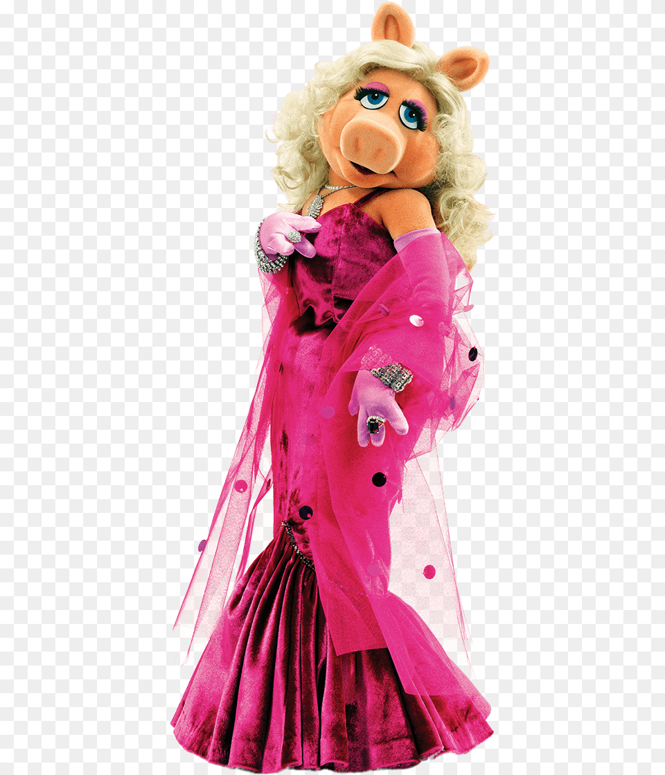 Miss Piggy Pink Gown Miss Piggy, Clothing, Dress, Toy, Doll Free Png