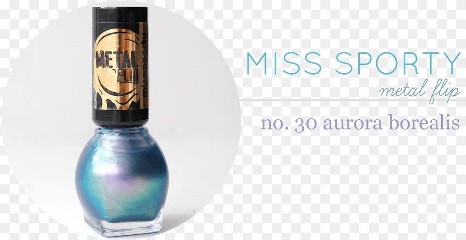 Miss Sporty Metal Flip 030 Aurora Borealis Nail Polish, Bottle, Cosmetics, Perfume Free Png