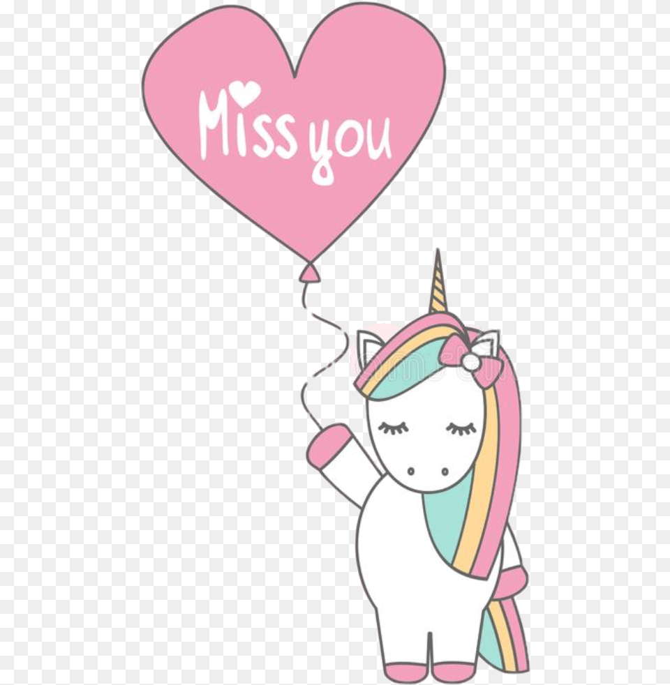 Miss You Missyou Sticker Unicorn Cliparts Transparent Cartoon I Miss You Unicorn, Balloon, Baby, Person Free Png Download