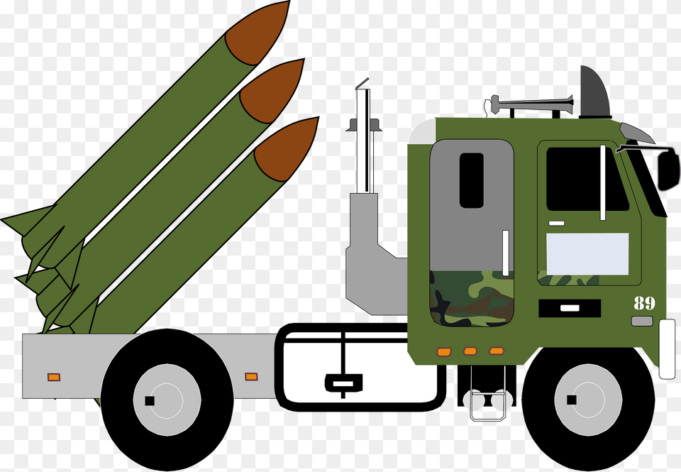 Missile Truck V2 Clipart, Ammunition, Weapon, Moving Van, Transportation Png Image
