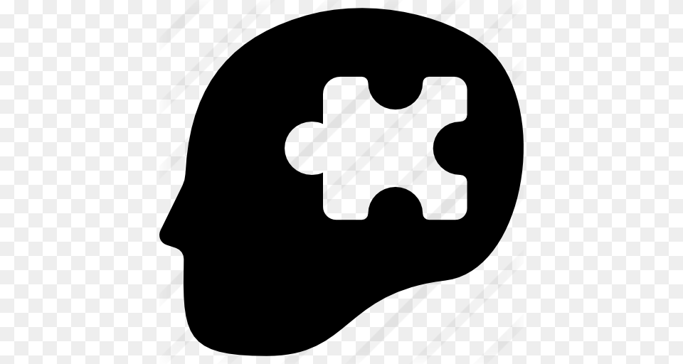 Missing Puzzle Piece Shape In Bald Head Side View, Gray Free Transparent Png
