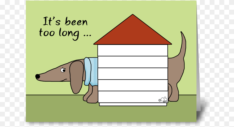 Missing You Dachshund In Dog House Greeting Card Cartoon, Animal, Mammal, Wildlife Free Png