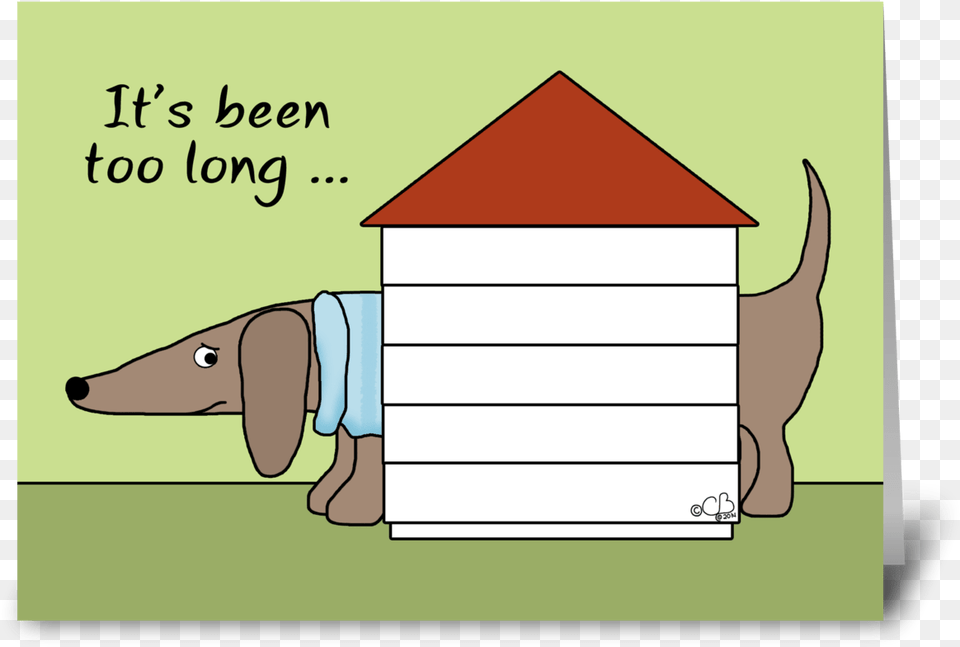 Missing You Dachshund In Dog House Greeting Card Cartoon Free Png