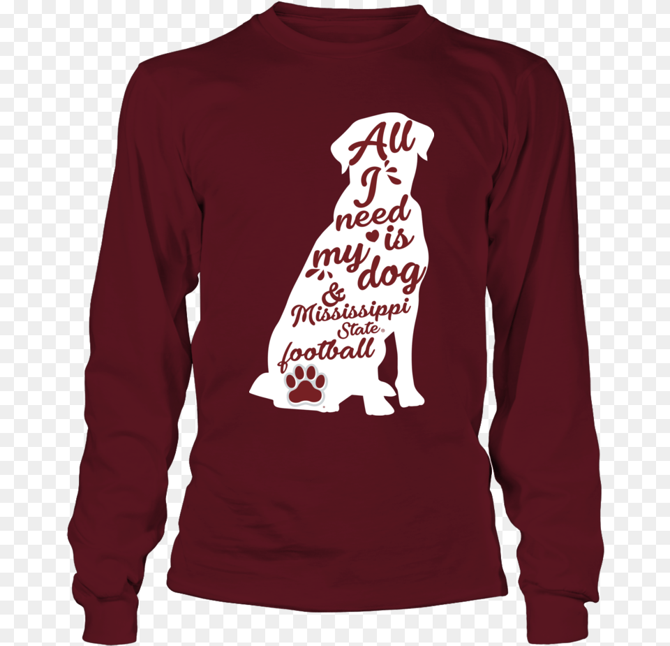 Mississippi State Bulldog Clipart U Of H Shirt, Clothing, Long Sleeve, Maroon, Sleeve Png Image