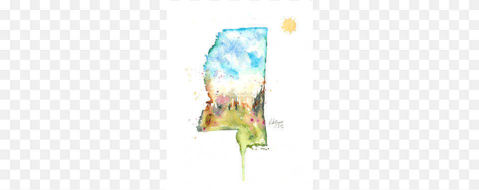 Mississippi Watercolor, Art, Canvas, Modern Art, Painting Png Image