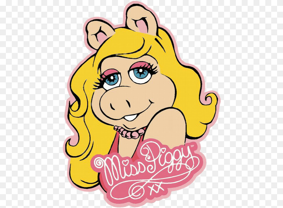Misspiggypiggypigmuppetstattoo Cartoon Miss Piggy Shirt Plus Size, Sticker, Baby, Person, Face Free Transparent Png