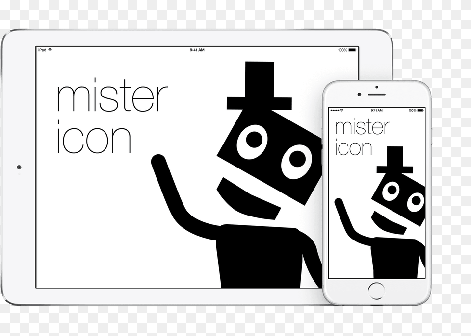 Mister Icon App Running On Iphone 6 And Ipad Air Mobile Phone, Electronics, Mobile Phone, White Board Free Transparent Png