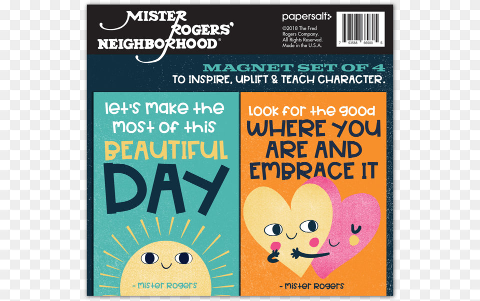 Mister Rogers Quotes Whimsical Version Set Of 4 Mr Rogers Neighborhood, Advertisement, Poster, Publication, Book Png Image