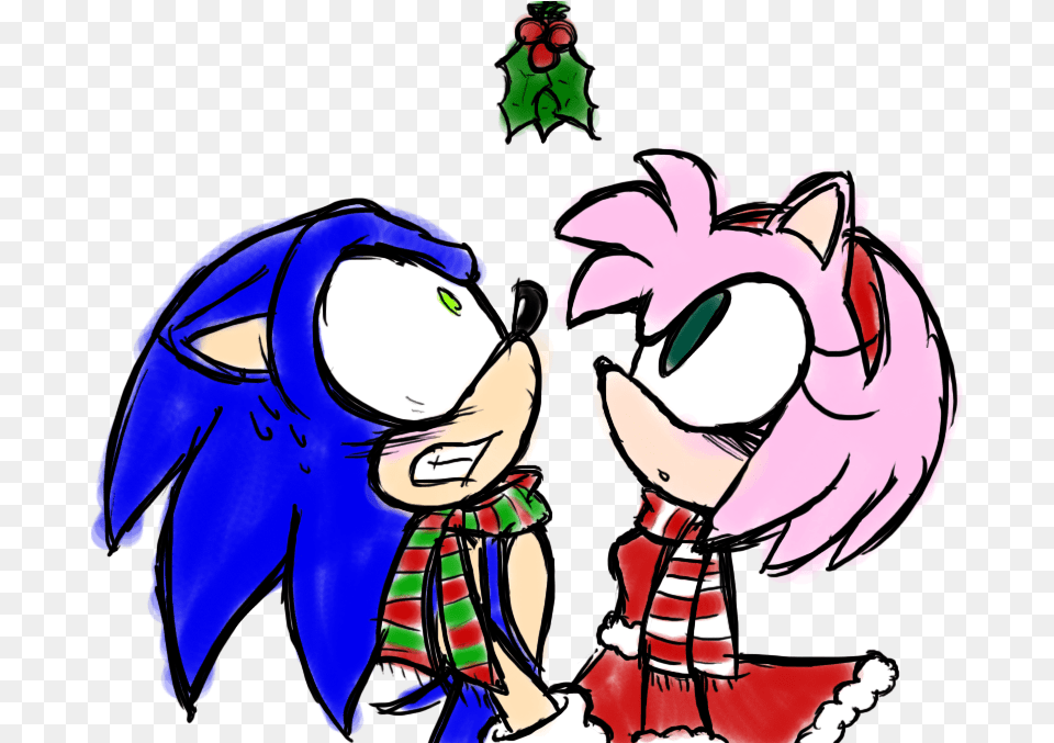 Mistletoe By Sonicschilidog Under The Mistletoe Under The Mistletoe Drawing, Book, Comics, Publication, Baby Free Png