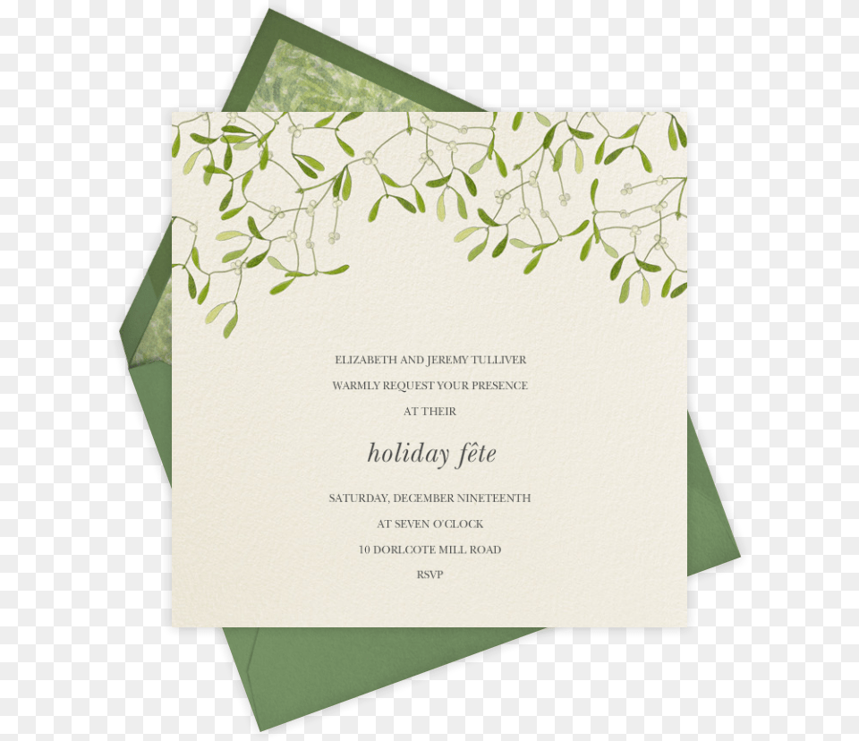 Mistletoe Holiday Invite Cute Food Valentine Cards, Plant, Text, Paper, Advertisement Png Image