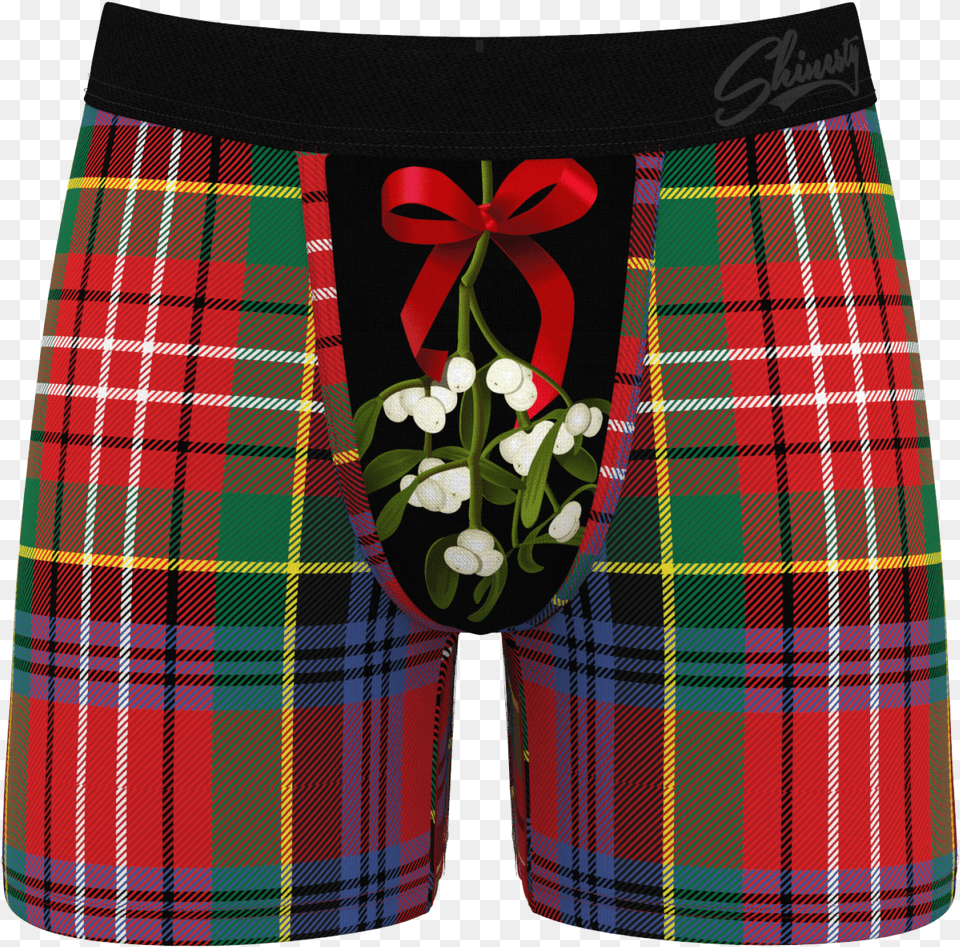 Mistletoe Plaid Ball Hammock Christmas Boxers Tartan, Accessories, Bag, Handbag, Clothing Free Transparent Png
