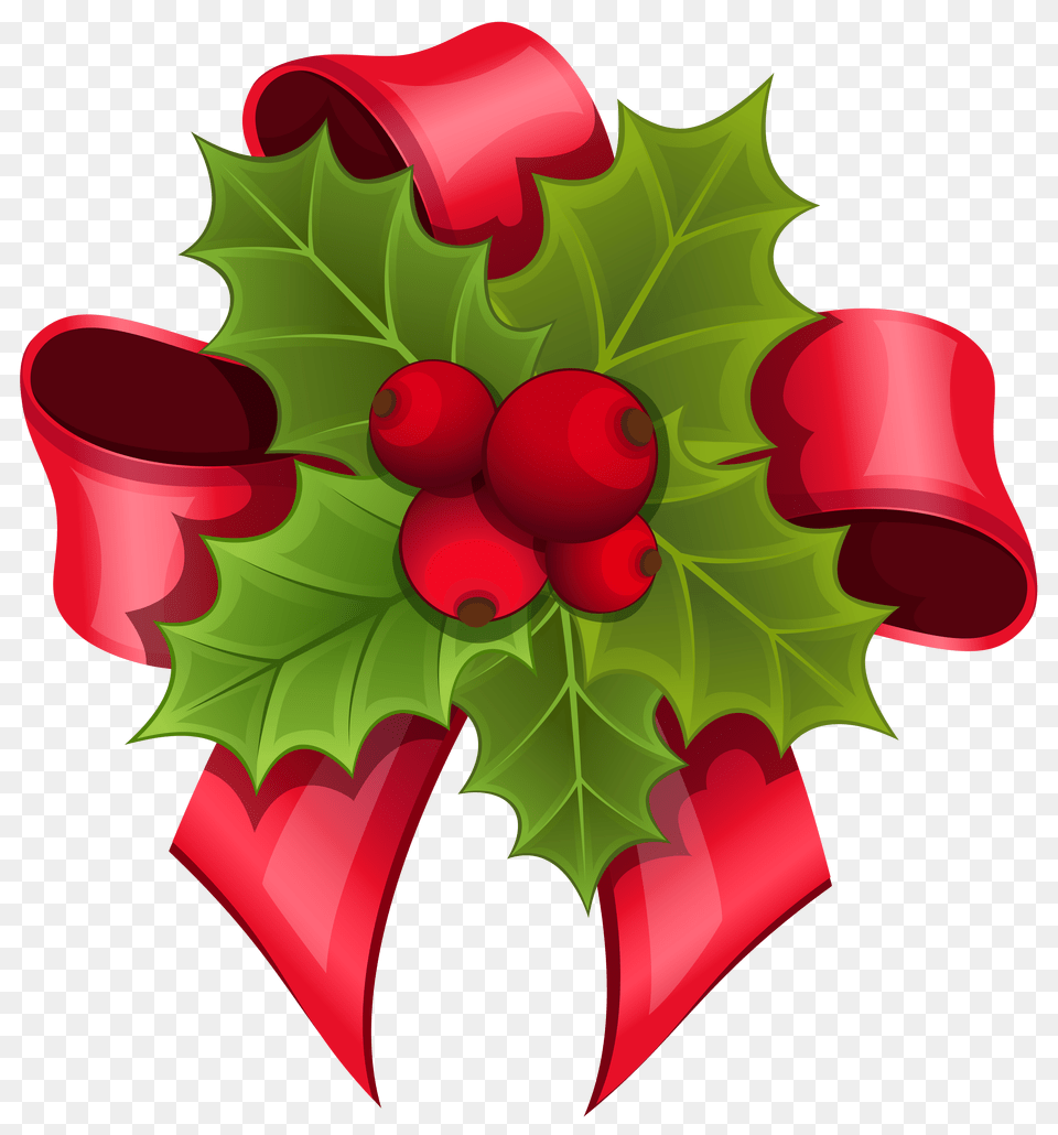Mistletoe With Red Bow Clipart Png Image
