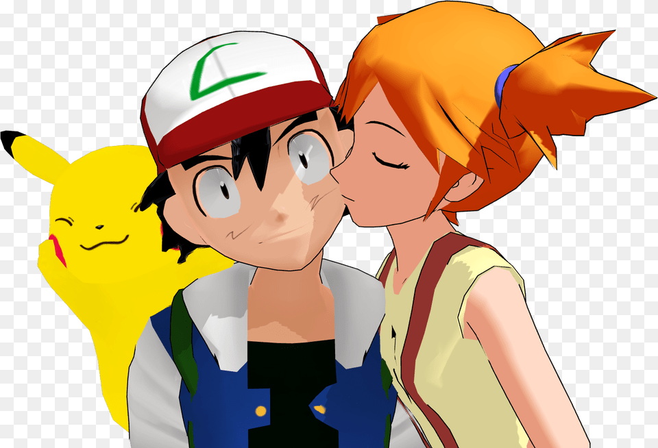 Misty Kisses Ash Cartoon, Adult, Female, Person, Woman Free Png