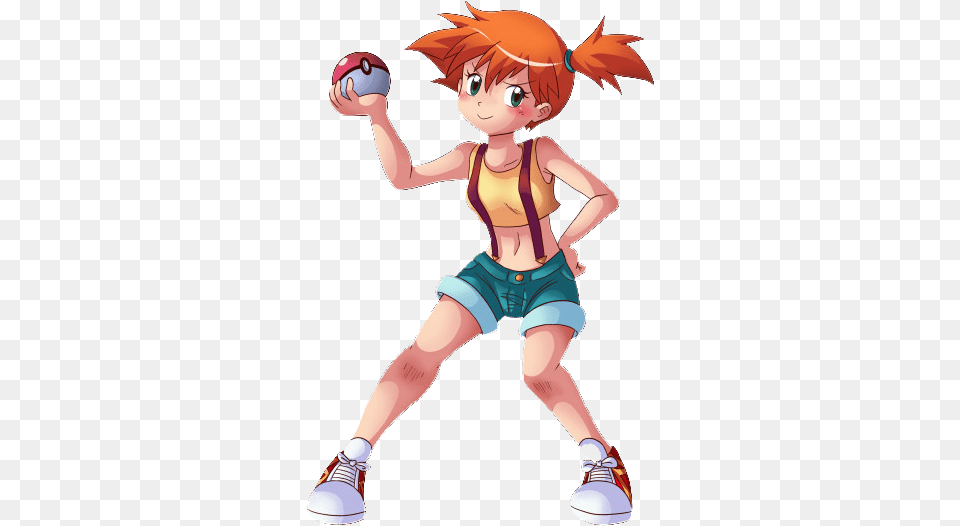 Misty Pokemon Anime Animegirl Mistybestgirl Ash Cartoon, Book, Comics, Publication, Person Free Png Download