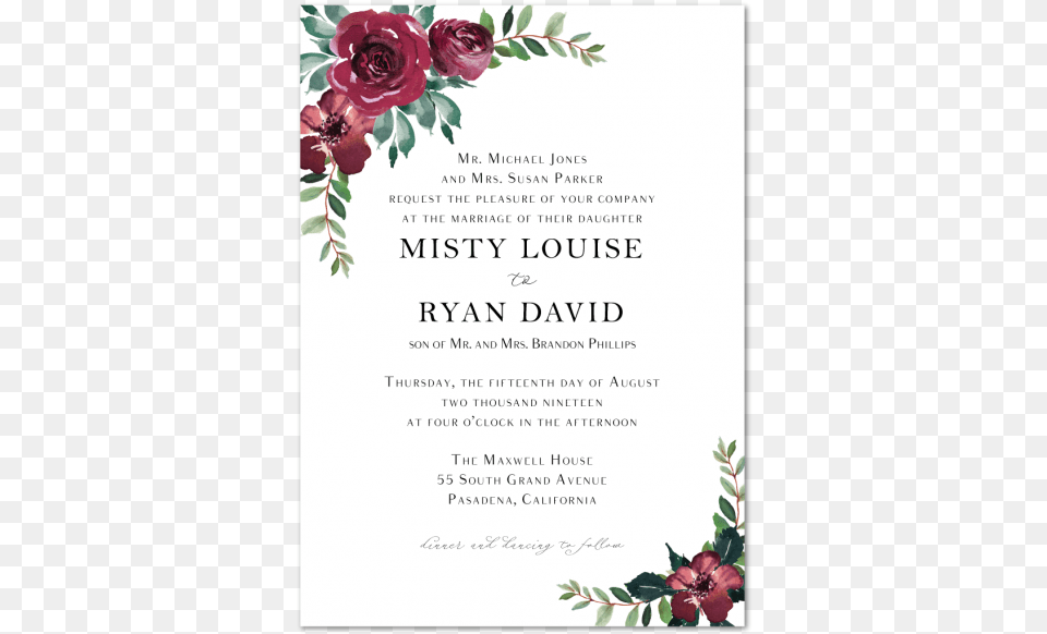 Misty Wedding Invitation Garden Roses, Advertisement, Poster, Flower, Plant Png Image