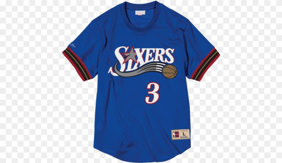 Mitchell Amp Ness Nba Allen Iverson Philadelphia 76ers T Shirt, Clothing, T-shirt, Jersey Png Image
