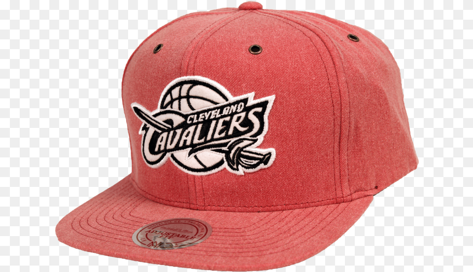 Mitchell U0026 Ness Cleveland Cavaliers Red Overwashed Snapback Baseball Cap, Baseball Cap, Clothing, Hat Png Image