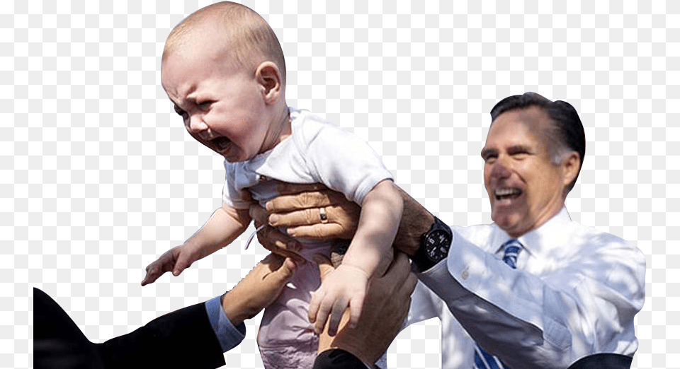 Mitt Romney Handing A Crying Baby Baby, Head, Person, People, Face Png