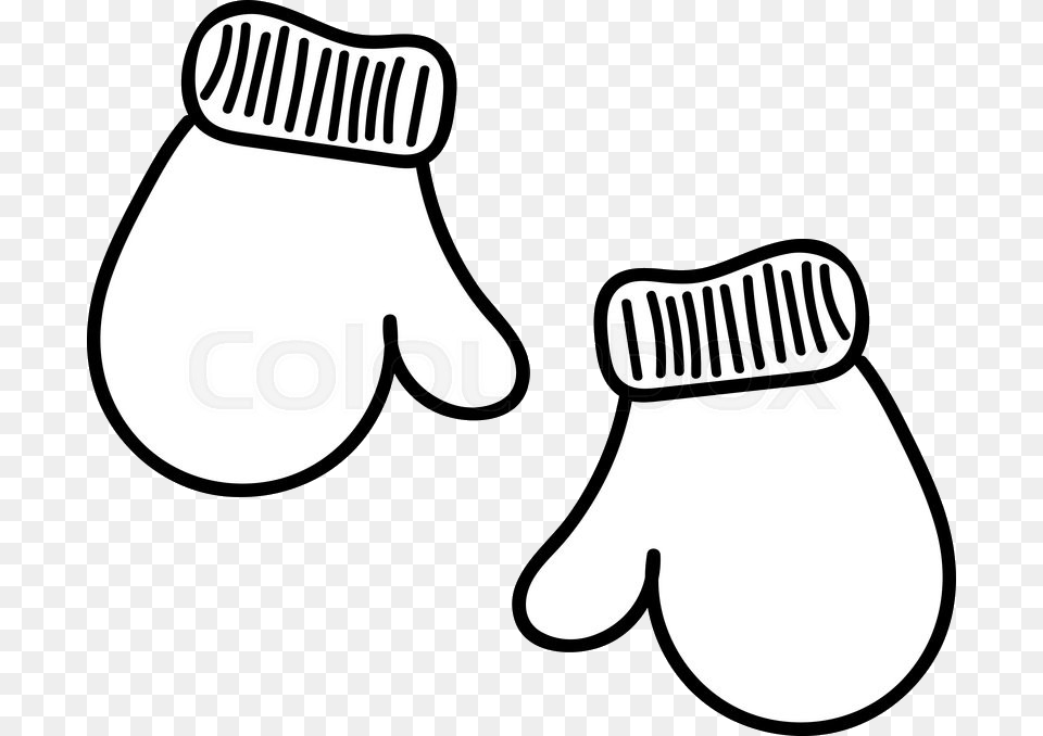 Mittens Clipart Drawing Mitten At Getdrawings Com Winter Clothes Clipart Black And White, Clothing, Glove, Smoke Pipe Free Png