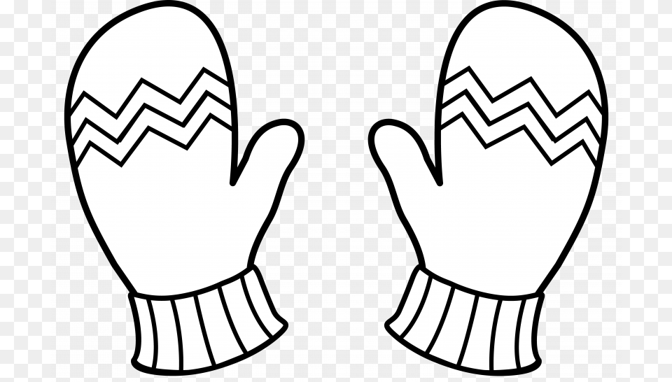 Mittens Jokingart Com Mittens Clipart Black And White, Clothing, Glove, Stencil, Baby Free Transparent Png