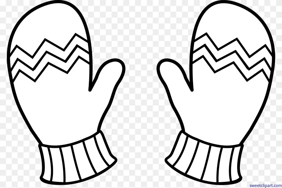 Mittens Lineart Clip Art, Clothing, Glove, Stencil, Body Part Png Image