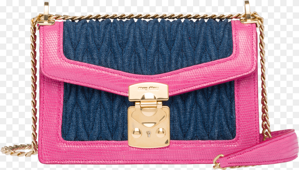 Miu Confidential Denim And Leather Bag Wristlet, Accessories, Handbag, Purse Free Png Download