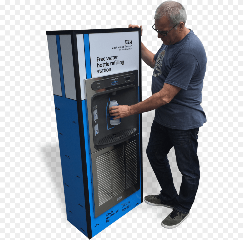 Miw Wras Approved Bottle Refill Station Server, Adult, Person, Man, Male Free Png