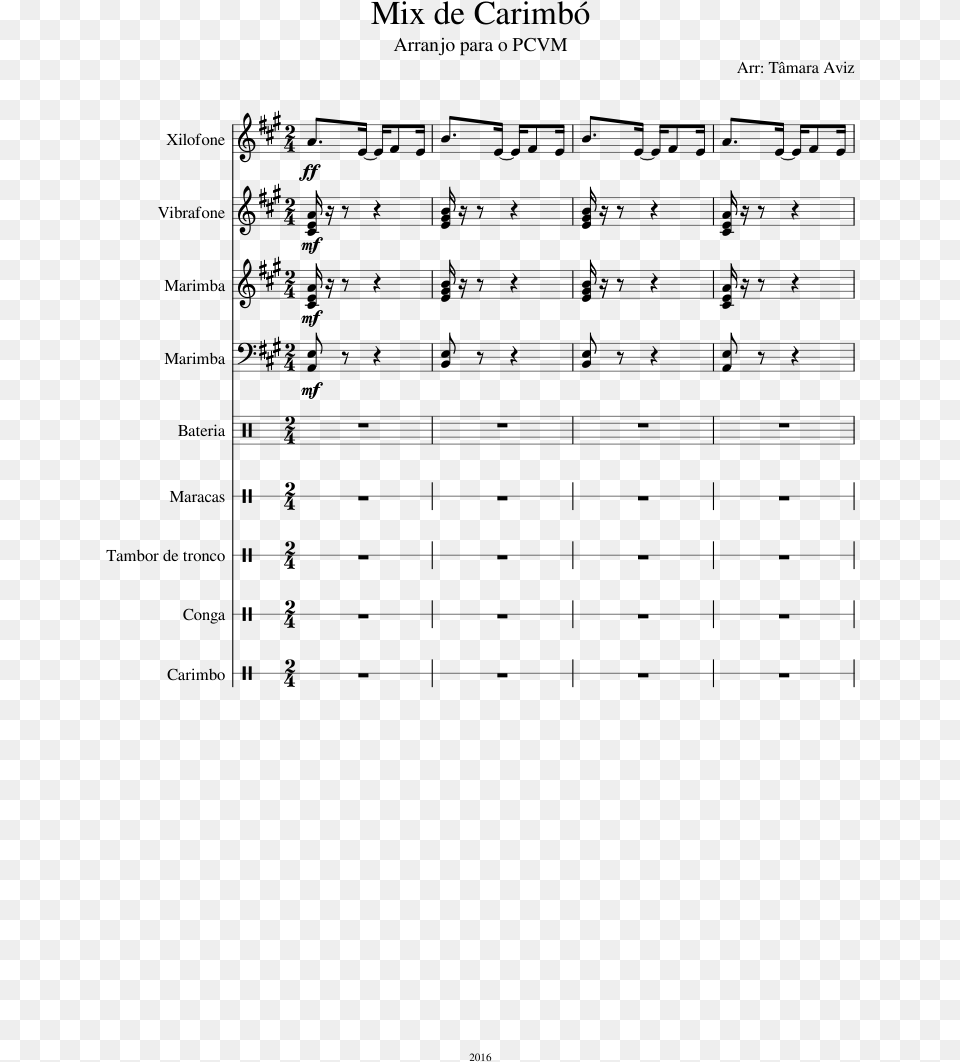 Mix De Carimb Sheet Music Composed By Arr Sheet Music, Gray Free Png Download