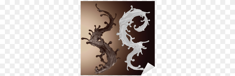 Mix Of 3d Liquid Chocolate And Milk Splash Sticker U2022 Pixers We Live To Change Dragon, Beverage Free Transparent Png