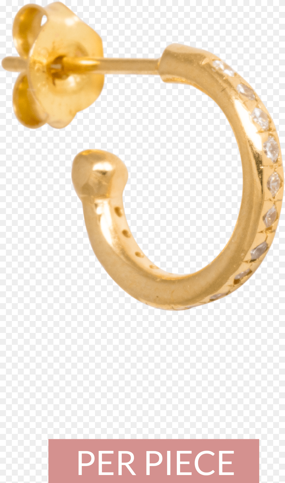 Mix U0026 Match Single Zirconia Hoop In Gold Plated Sterling Silver Earring Png