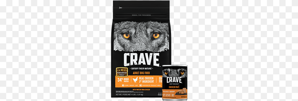 Mix Wet And Dry For A Crave Dog Food Salmon, Advertisement, Poster, Animal, Mammal Png Image