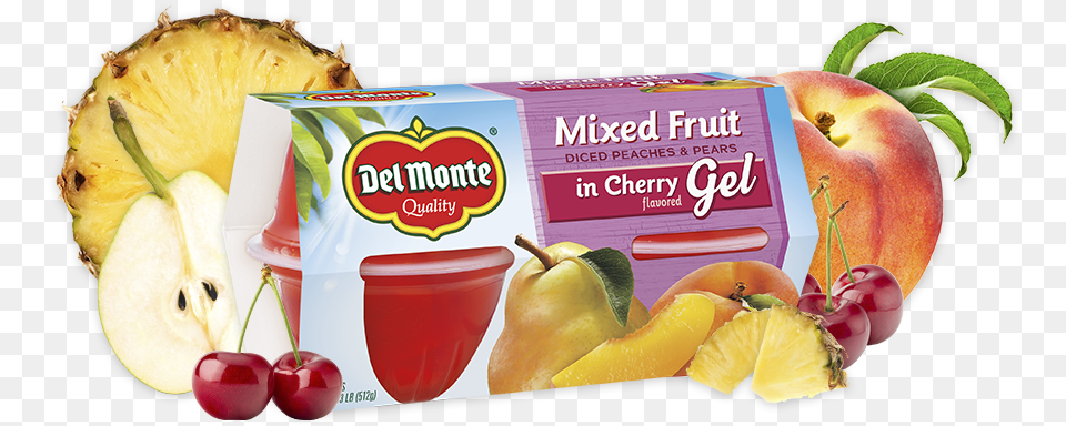 Mixed Fruit In Cherry Flavored Gel Fruit Cup Snacks Del Monte Mixed Fruit Cups, Food, Plant, Produce, Apple Png Image