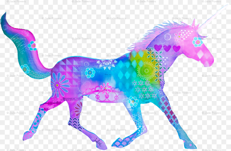 Mixed Media Colorful Unicorn Silhouette Wallpaper Unicorn, Chart, Plot, Animal, Mammal Png Image