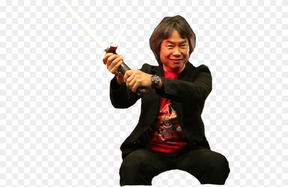 Miyamoto Shigeru Miyamoto Lightsaber, Sword, Weapon, Head, Person Free Png Download