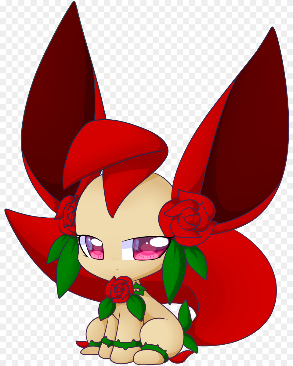 Miyu On Twitter Chibi Rosette Pokemon Pokemonoc Mythical Creature, Elf, Rose, Flower, Plant Png Image