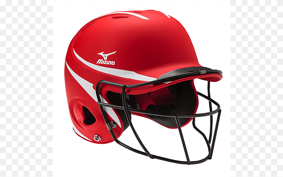 Mizuno Mbh252 Mvp Batter39s Helmet W Face Mask Redwhite Batters Helmet, Clothing, Hardhat, Batting Helmet Png