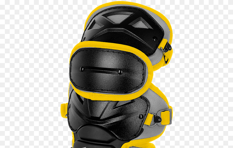 Mizuno Samurai Adult Baseball Shin Black And Yellow Youth Mizuno Gear, Helmet, Crash Helmet, Brace, Person Free Transparent Png