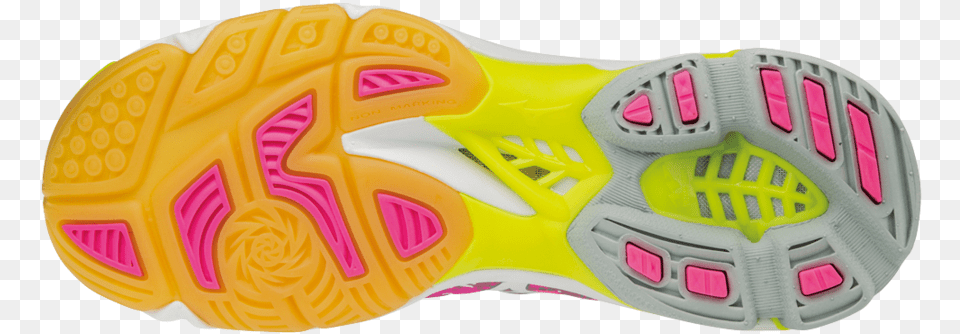 Mizuno Wave Lightning Z4 Mid Pink White Yellow Indoor Mizuno Wave Lightning Z4 Lady, Clothing, Footwear, Shoe, Sneaker Png