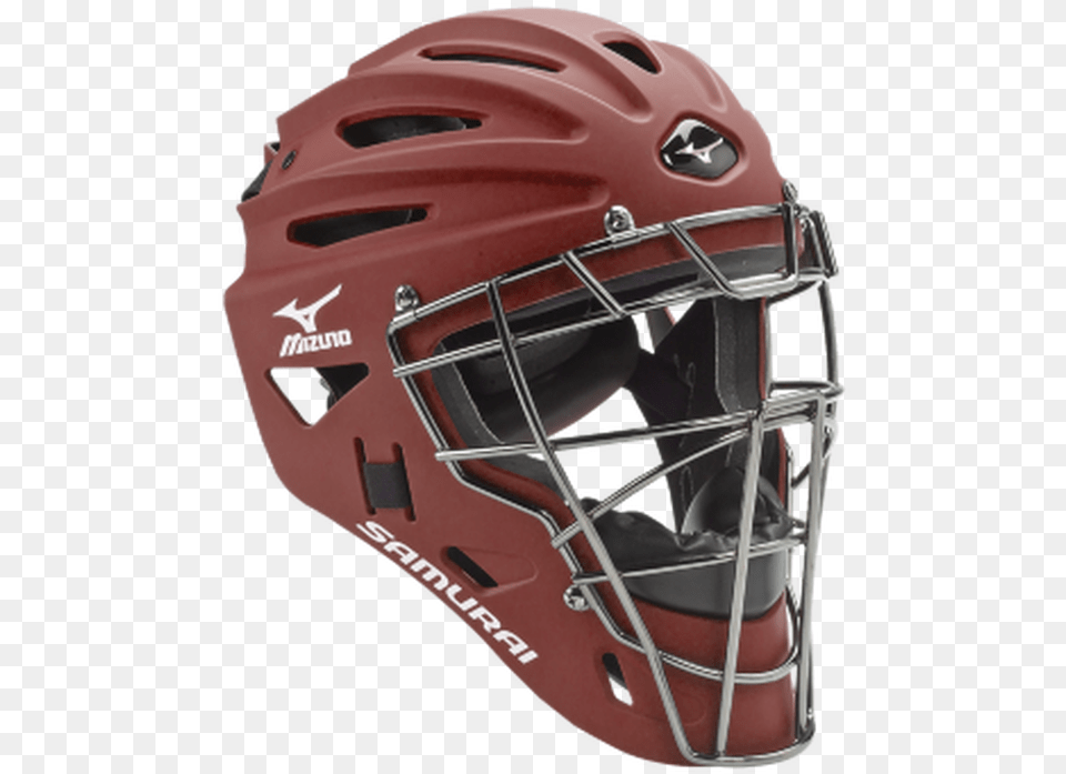 Mizuno Youth Samurai Catcher S Helmet G4 Catchers Mask, Crash Helmet, American Football, Football, Person Free Png Download