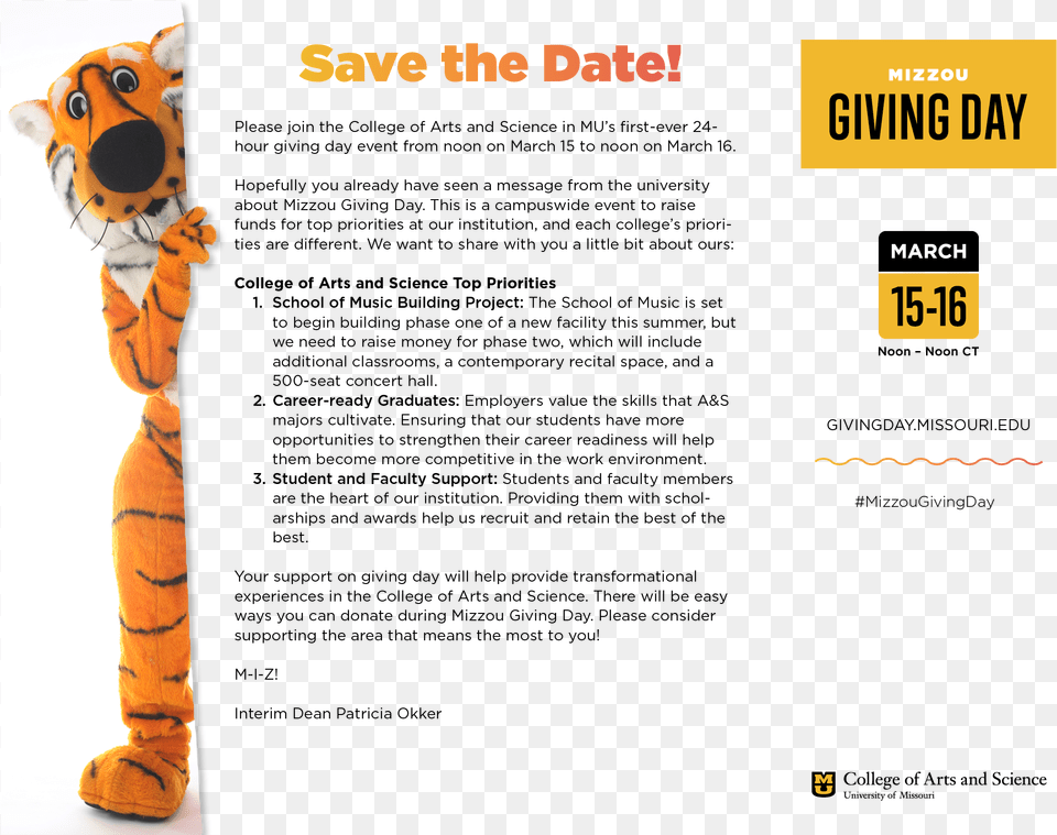 Mizzou Giving Day Save The Date Message Zdf, Toy Free Png Download
