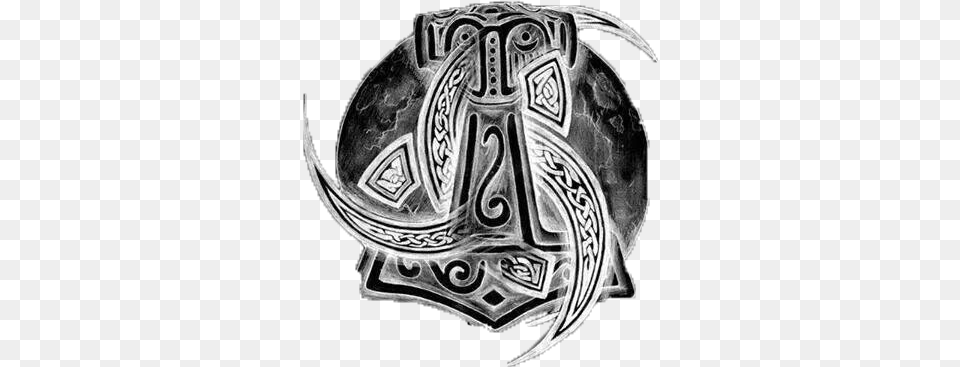 Mjolnir Illustration, Logo, Badge, Symbol, Emblem Png