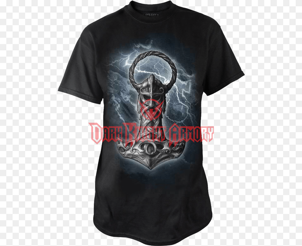 Mjolnir T Shirt Alchemy England Mjolnir Viking Celtic Pagan Biker Rock, Clothing, T-shirt, Electronics, Hardware Free Png