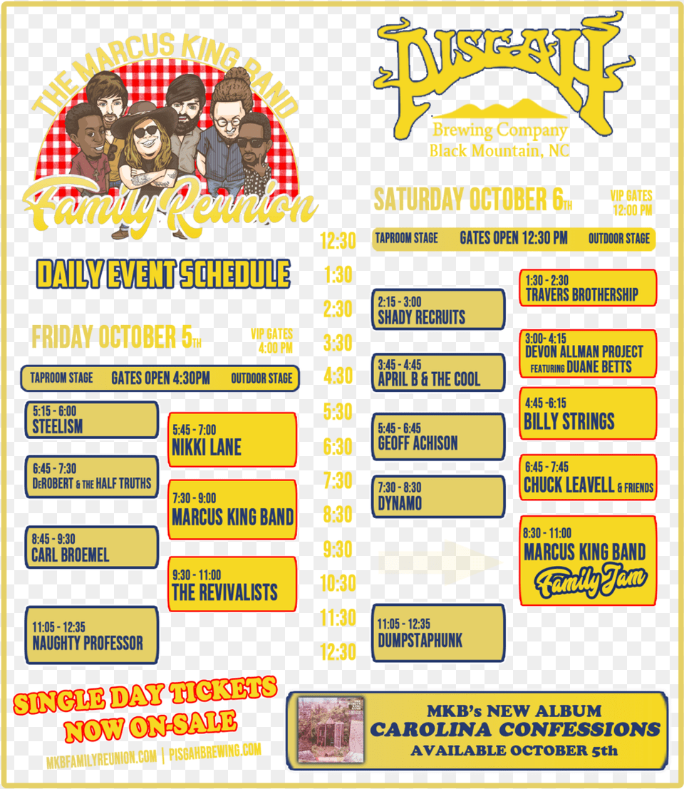 Mkbfr Daily Schedule 1004 The Marcus King Band, Text, Person, Menu, Advertisement Free Png Download