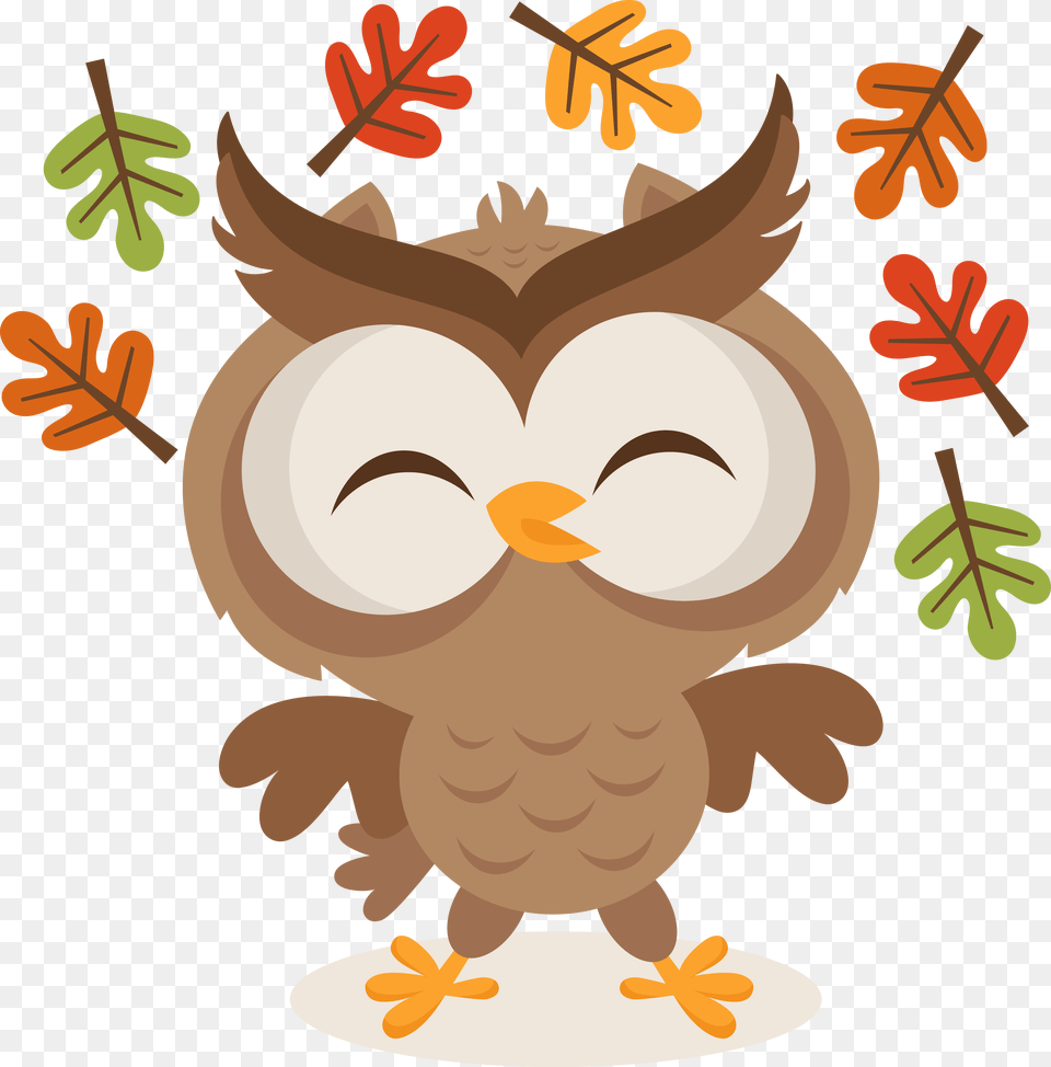 Mkc Owlplayinginleaves S Mkc Miss Kate Cuttables, Animal, Face, Head, Person Free Png