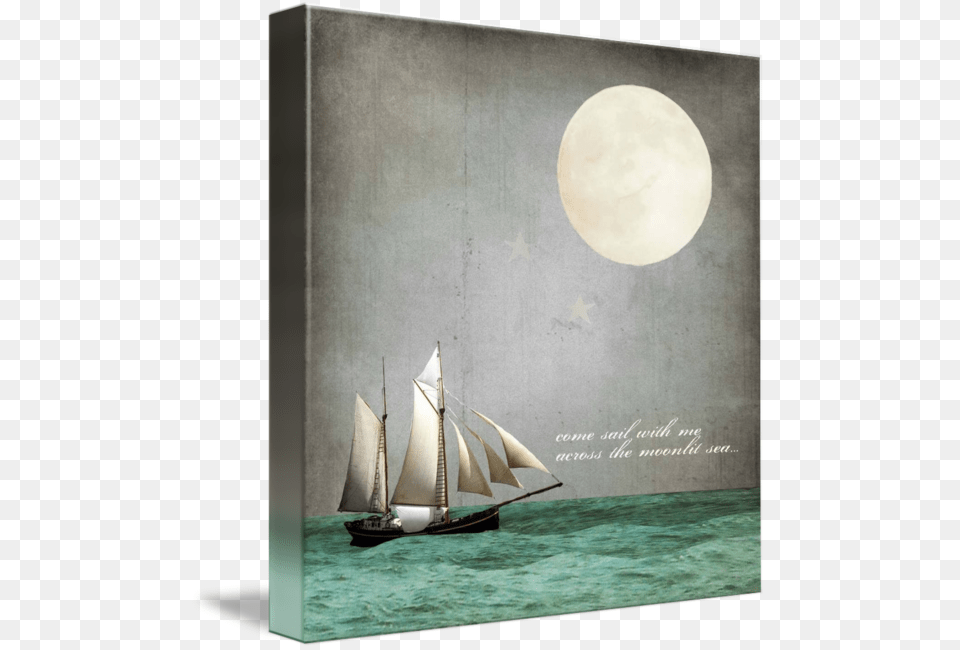 Mkc Photography Moonlight Canvas Sail, Vehicle, Transportation, Sailboat, Outdoors Png