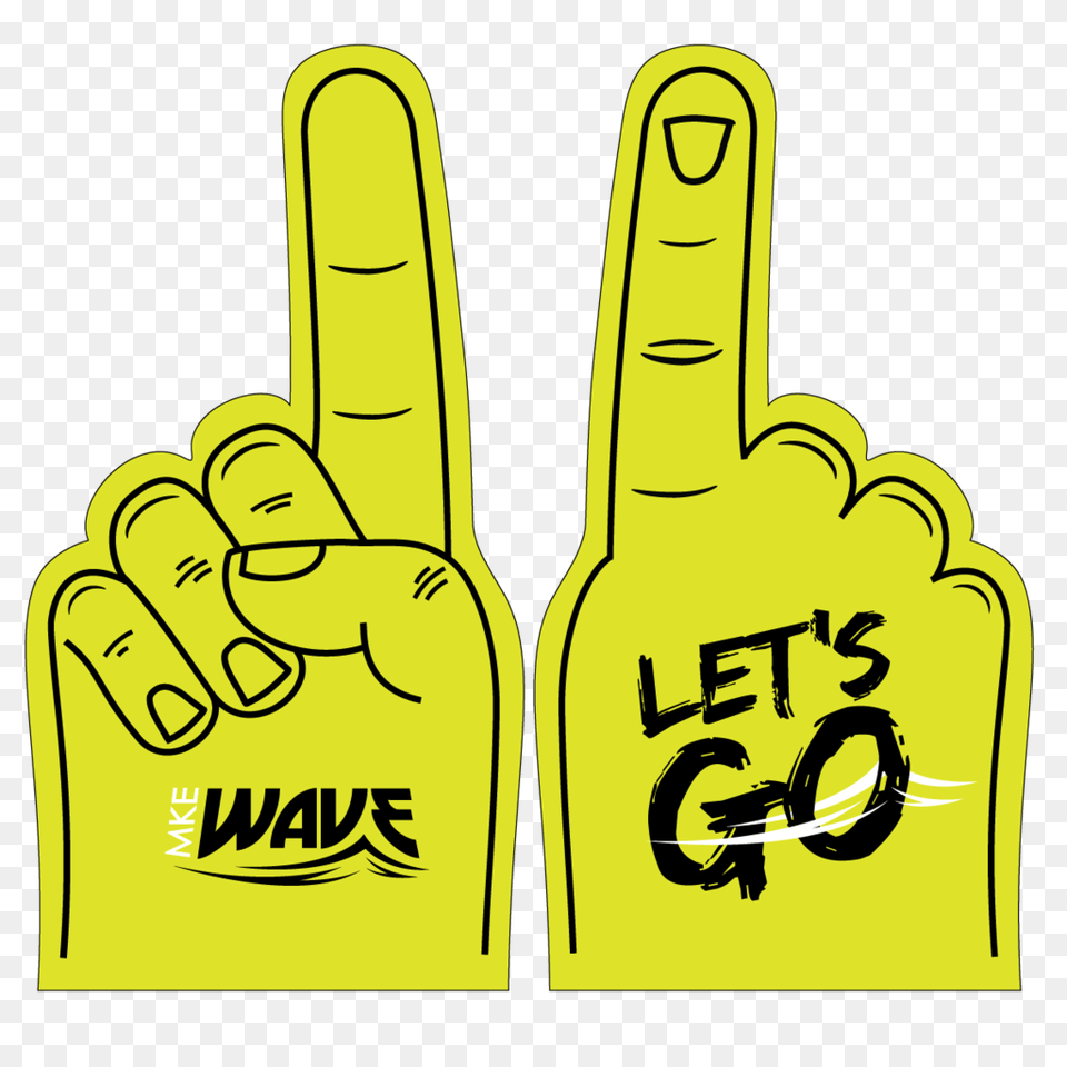 Mke Wave Foam Finger, Hand, Body Part, Person, Clothing Png Image