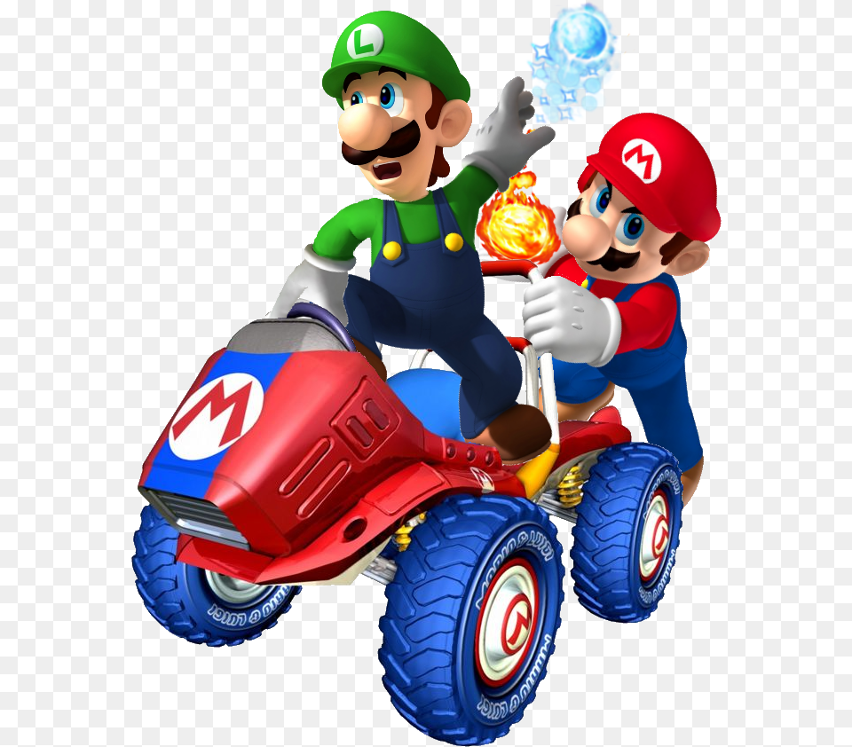 Mktr Mario And Luigi Fantendo The Video Mario Kart Double Dash Luigi, Wheel, Machine, Person, Baby Free Png Download