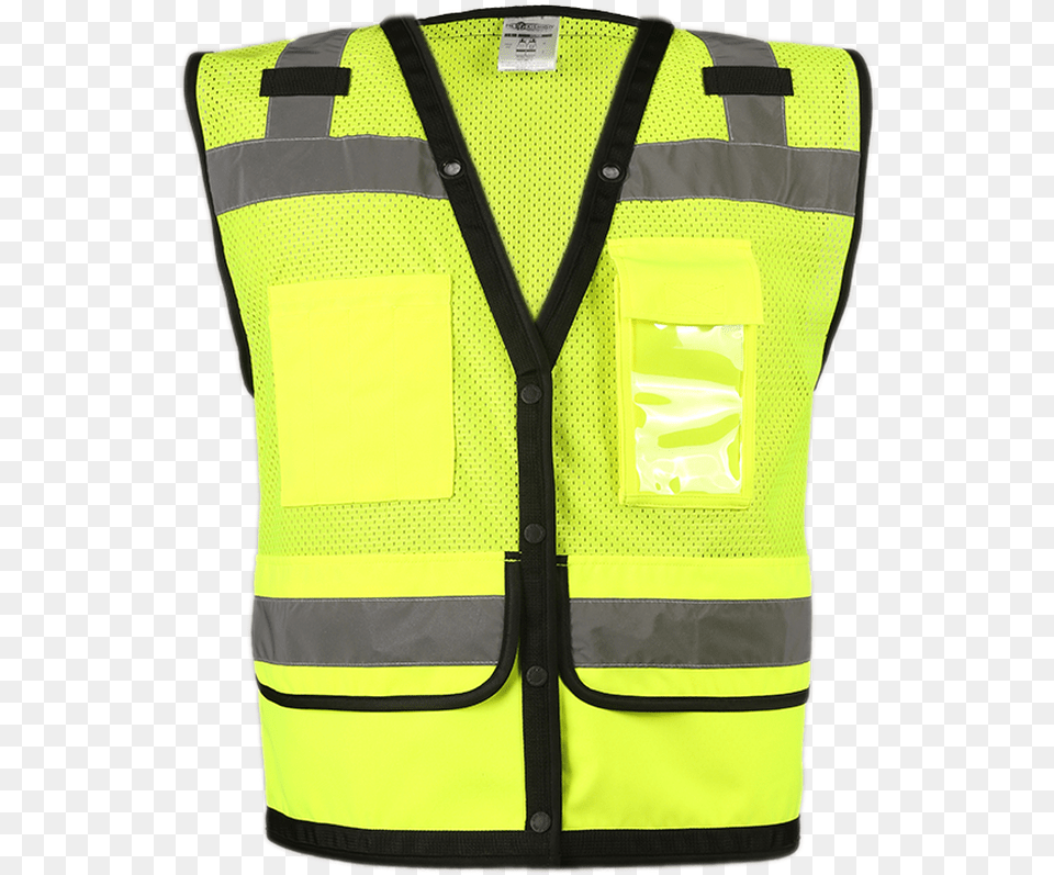 Ml Kishigo S5008 Class 2 Lime Surveyor Vest With Pockets Lifejacket, Clothing Free Png Download