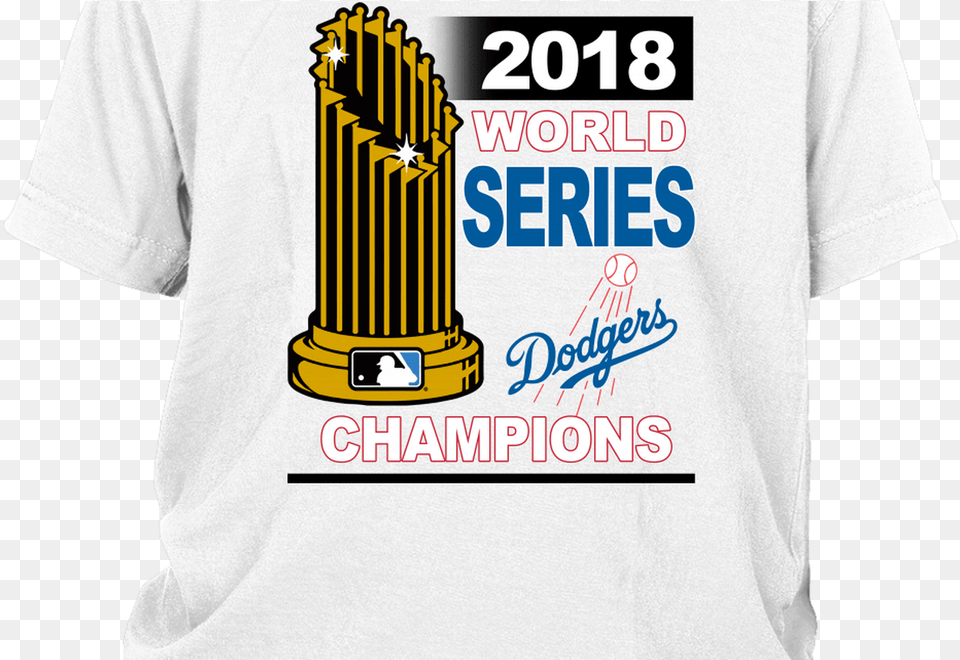 Mlb 2018 World Series Los Angeles Dodgers Champions Mlb Los Angeles Dodgers Baseball Magnetic Snack Clip, Clothing, Shirt, T-shirt, Adult Png Image