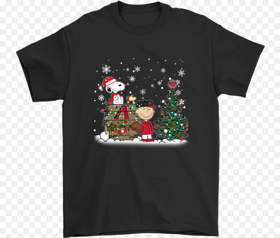 Mlb Arizona Diamondbacks Snoopy The Peanuts Movie Christmas Shirt, Clothing, T-shirt, Person, Face Png Image